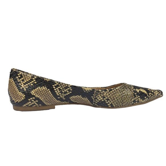 LUIZA BARCELOS Classic Python Embossed Pointed Toe Ballet Flats animal Print s 6 - Picture 7 of 13